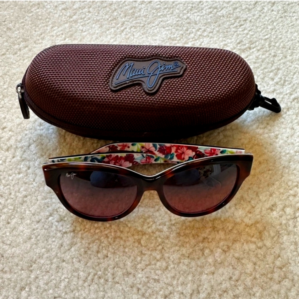 Maui Jim Red and Brown Cat-Eye Sunglasses